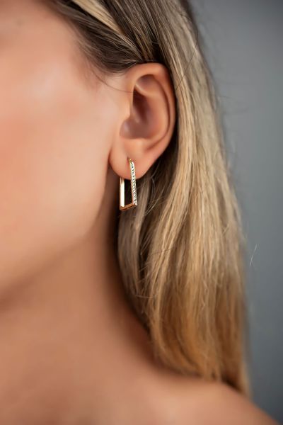 Dikdörtgen Altın Küpe 14KP4754 - Altınaşkı