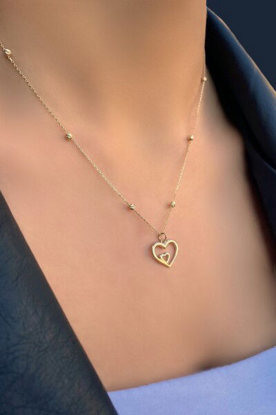 Dorika Kalp Altın Kolye 14KLY400 - Altınaşkı