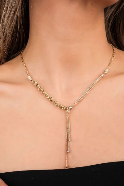 Dorika Toplu Altın Kolye 14KLY5320 - Altınaşkı