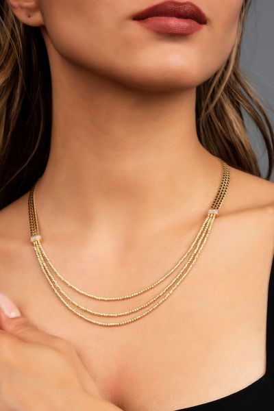 Dorika Toplu Altın Kolye 14KLY6214 - Altınaşkı