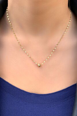 Dorika Toplu Aynalı Altın Kolye 14KLY2312 - 2