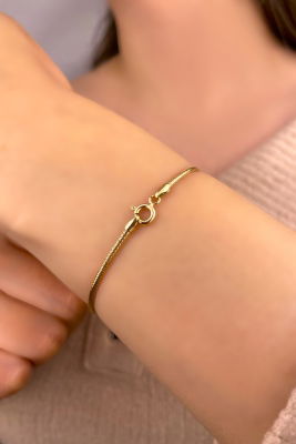 Dorika Toplu Esnek Altın Bileklik 14KNY1001 - 4