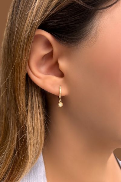 Dorika Toplu Kalemli Altın Küpe 14KP0706 - Altınaşkı