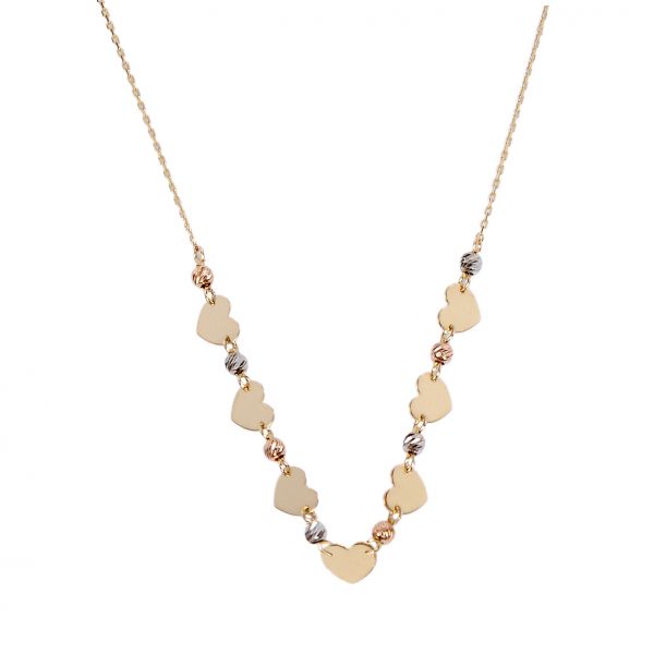 Dorika Toplu Kalp Altın Kolye 14KLY2617 - Altınaşkı