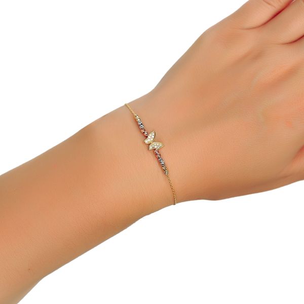 Dorika Toplu Kelebek Altın Bileklik 8KNY936 - Altınaşkı