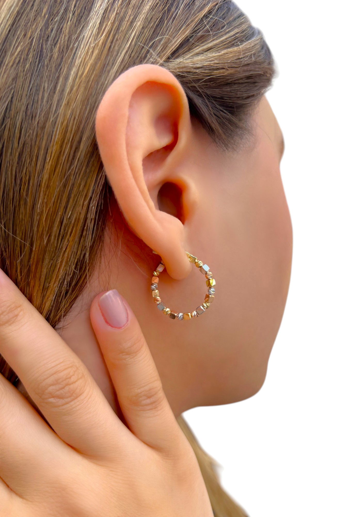 Dorika Toplu Küplü Halka Altın Küpe 14KP4831 - 1