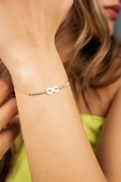 Dorika Toplu Sonsuzluk Altın Bileklık 14KNY1147 - Altınaşkı