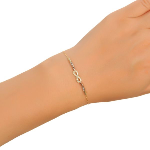 Dorika Toplu Sonsuzluk Altın Bileklik 8KNY935 - Altınaşkı