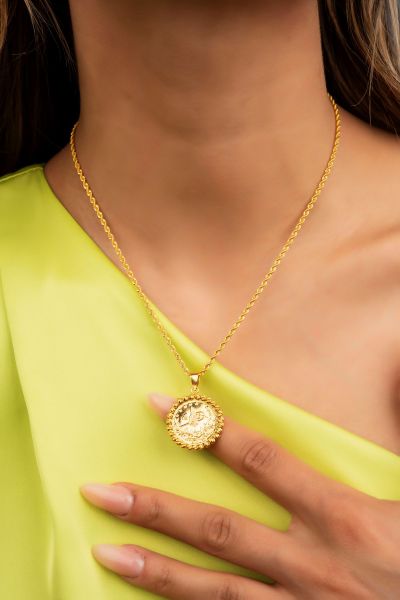 Dorika Toplu Tuğra Baskılı Altın Kolye 14KLY5533 - Altınaşkı