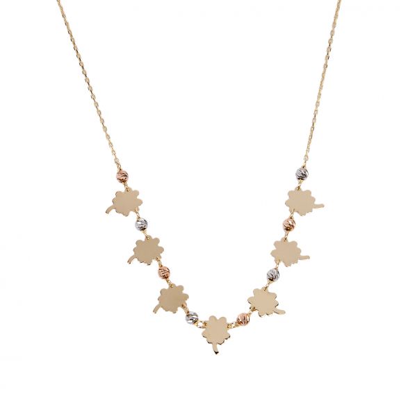 Dorika Toplu Yonca Altın Kolye 14KLY2597 - Altınaşkı