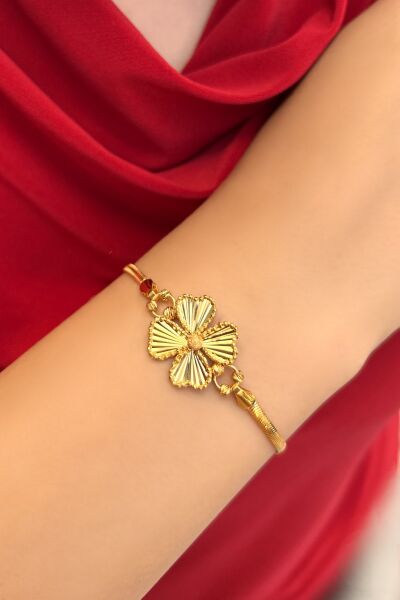 Dorika Yonca Balıksırtı Altın Bileklik 14KNY6725 - Altınaşkı