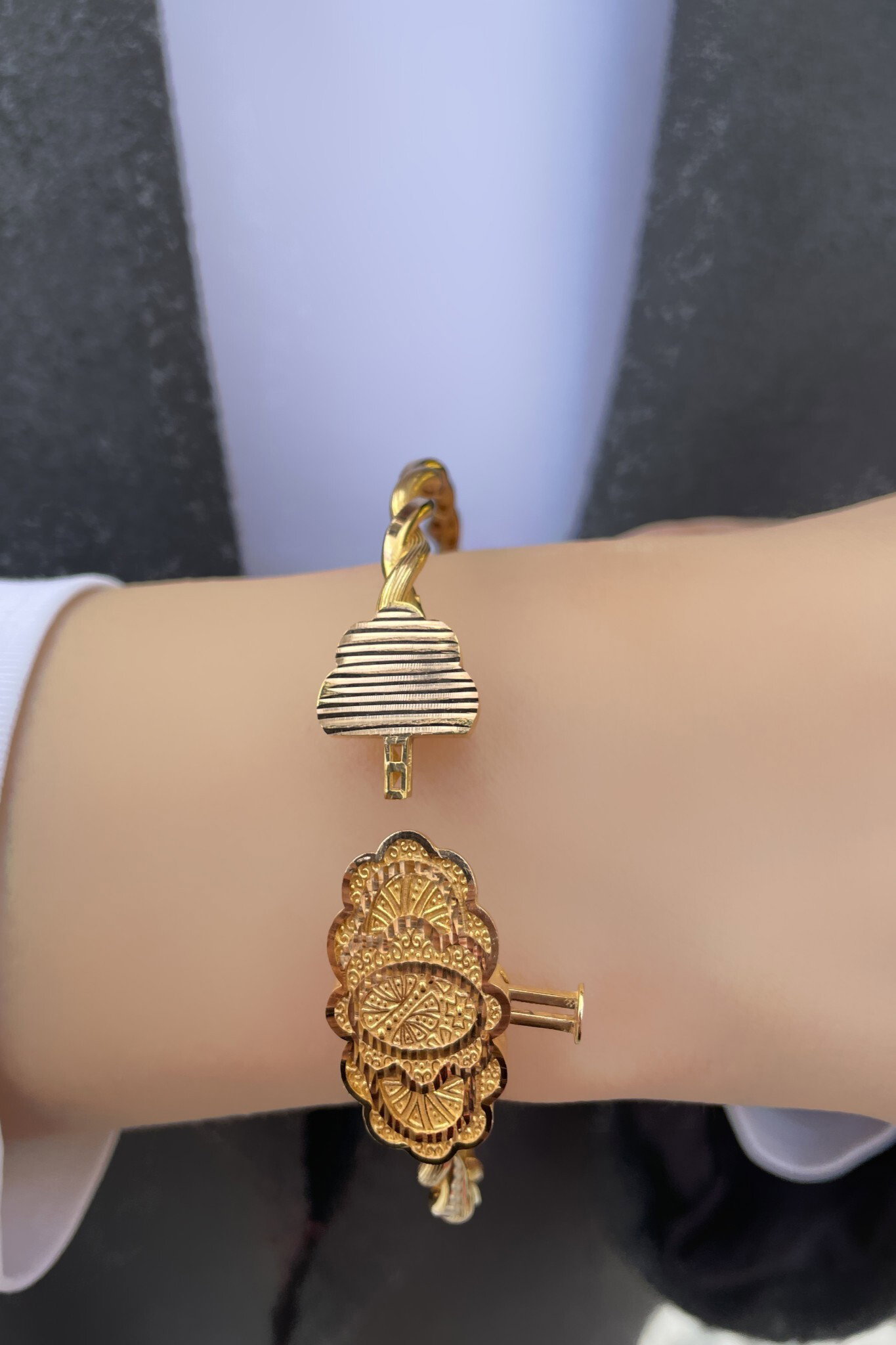 Erzurum Tokalı Burma Altın Bilezik 8KLPC148 - 2