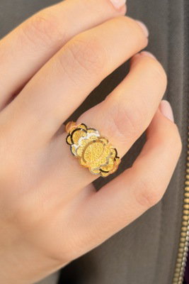 Erzurum Tokalı Burma Altın Yüzük 14YZ8976 - 1