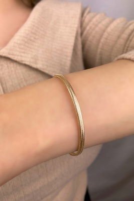 Esnek Taşsız Altın Bileklik 14KNY1033 - 3