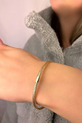 Esnek Taşsız Altın Bileklik 14KNY1033 - 5