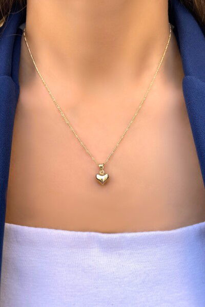 Figaro Zincirli Kalp Altın Kolye 14KLY5705 - Altınaşkı