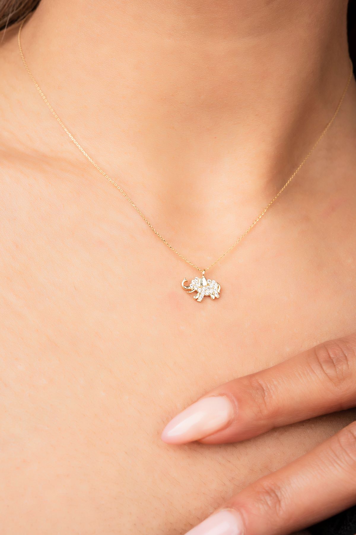 Fil Hayalet Altın Kolye 8KLY635 - 2