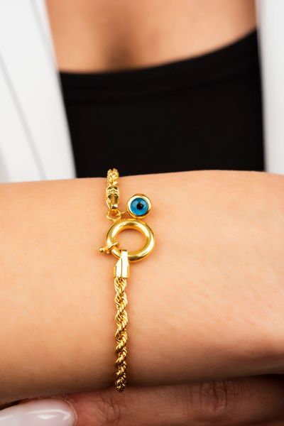 Gemici Kilitli Halat Altın Bileklik 8KNY376 - Altınaşkı