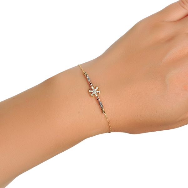 Dorika Toplu Kar Tanesi Altın Bileklik 8KNY890 - Altınaşkı