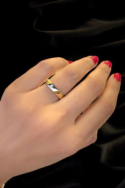 Geometrik Altın Yüzük 14YZ6892 - Altınaşkı