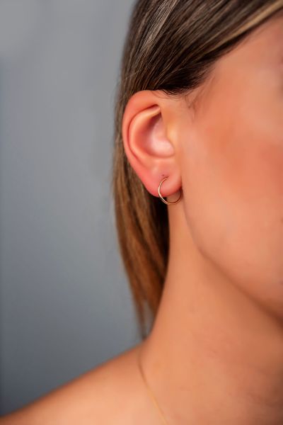 Gizli Kilit Halka Altın Küpe 8KP396 - Altınaşkı