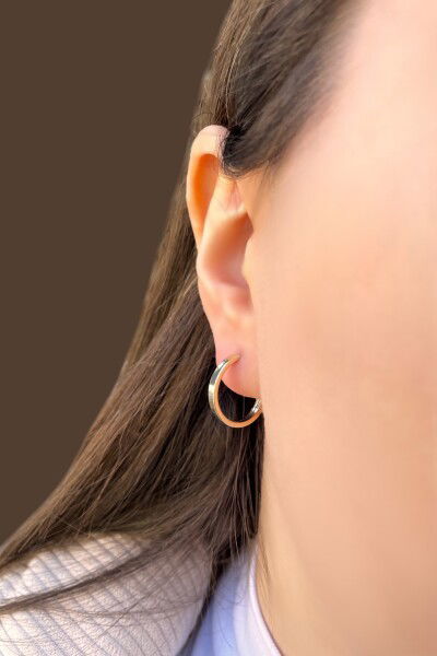 Gizli Kilit Halka Altın Küpe 8KP394 - Altınaşkı