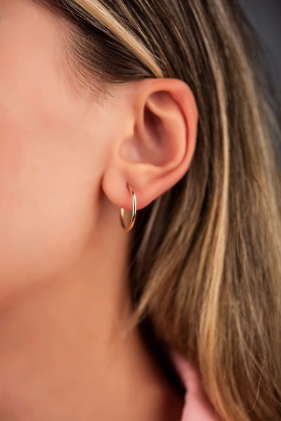 Gizli Kilit Halka Altın Küpe 8KP397 - Altınaşkı