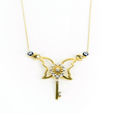 Göz Anahtar Altın Kolye 14KLY63 - Altınaşkı