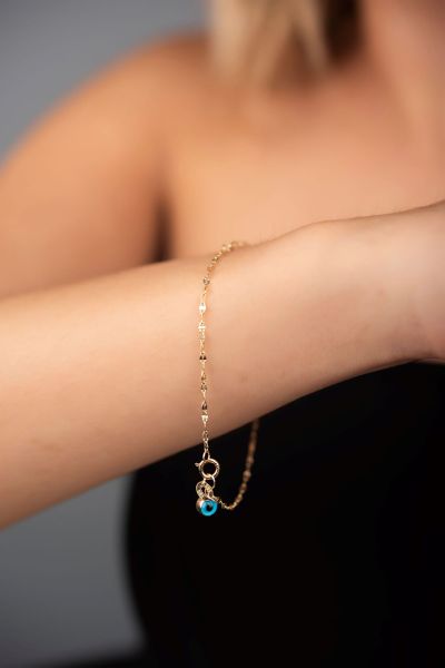 Göz Boncuklu Altın Bileklık 14KNY4556 - Altınaşkı