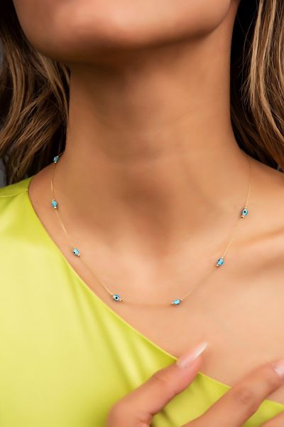 Göz Boncuklu Altın Kolye 14KLY5500 - Altınaşkı