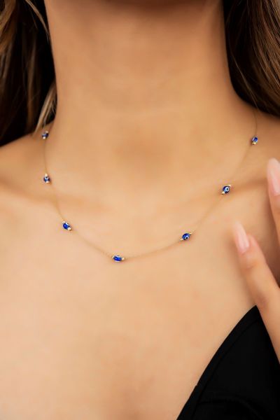 Göz Boncuklu Altın Kolye 14KLY5502 - Altınaşkı