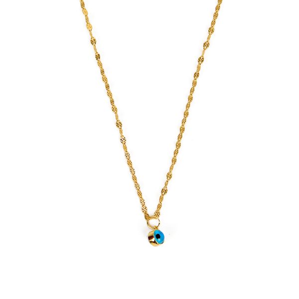 Göz Boncuklu Aynalı Zincirli Kolye 14KLY010 - Altınaşkı