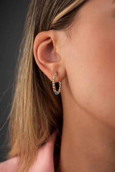 Göz Boncuklu Dorika Altın Küpe 14KP4929 - Altınaşkı