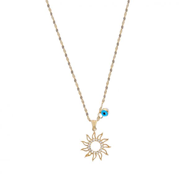 Güneş Altın Kolye 14KLY005 - Altınaşkı