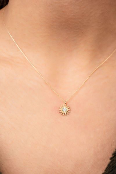 Güneş Hayalet Altın Kolye 8KLY630 - Altınaşkı