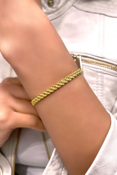 Halat Örgü Altın Bileklik 8KNY1741 - Altınaşkı