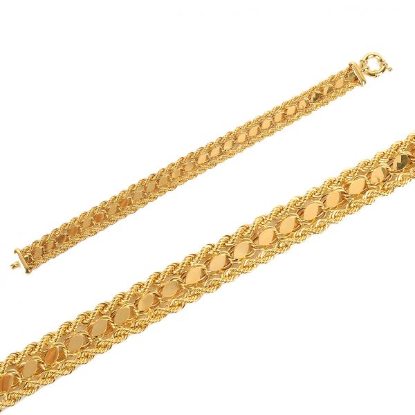 Halat Pullu Zincirli Altın Bileklik 14KNY653 - Altınaşkı