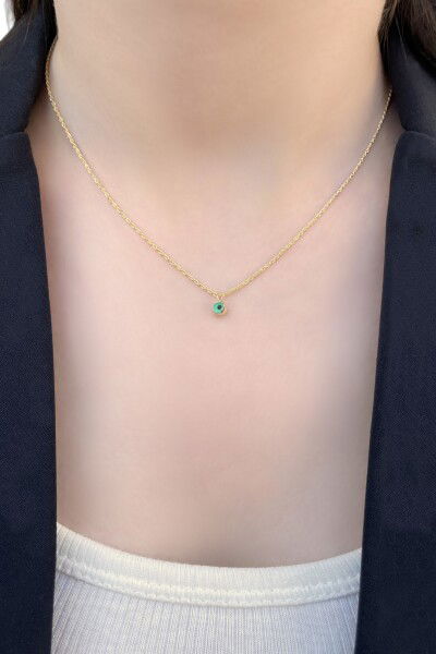 Halat Zincirli Göz Boncuklu Altın Kolye 14KLY2330 - Altınaşkı