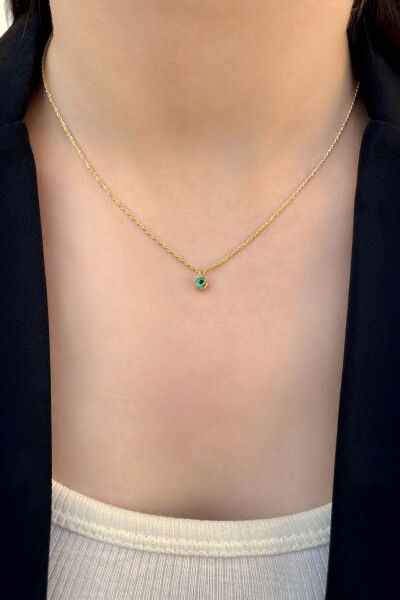 Halat Zincirli Göz Boncuklu Altın Kolye 14KLY2330 - Altınaşkı