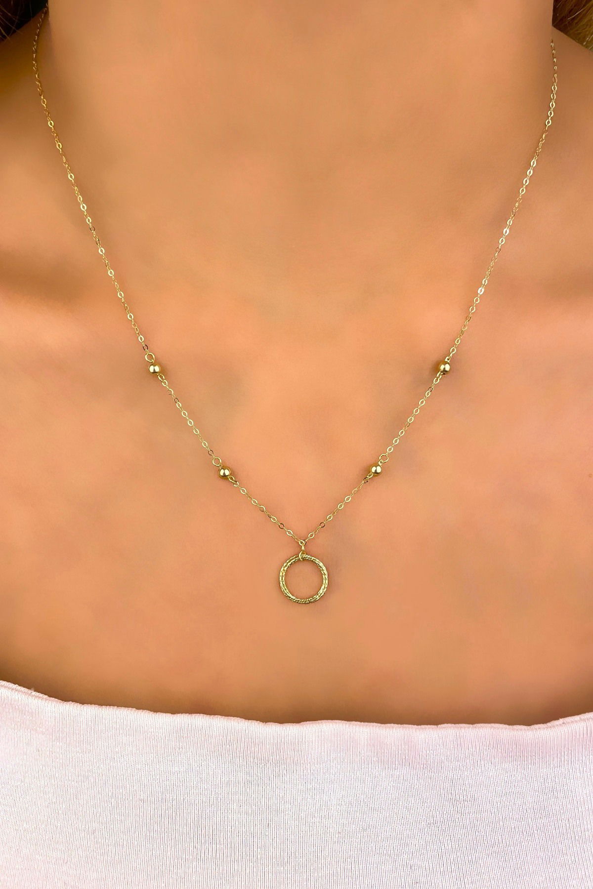 Halka Altın Kolye 14KLY916 - 2