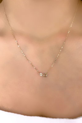 Halka Zincirli Anahtar Altın Kolye 14KLY7896 - 5