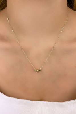 Halka Zincirli Dorika Altın Kolye 14KLY1031 - 2