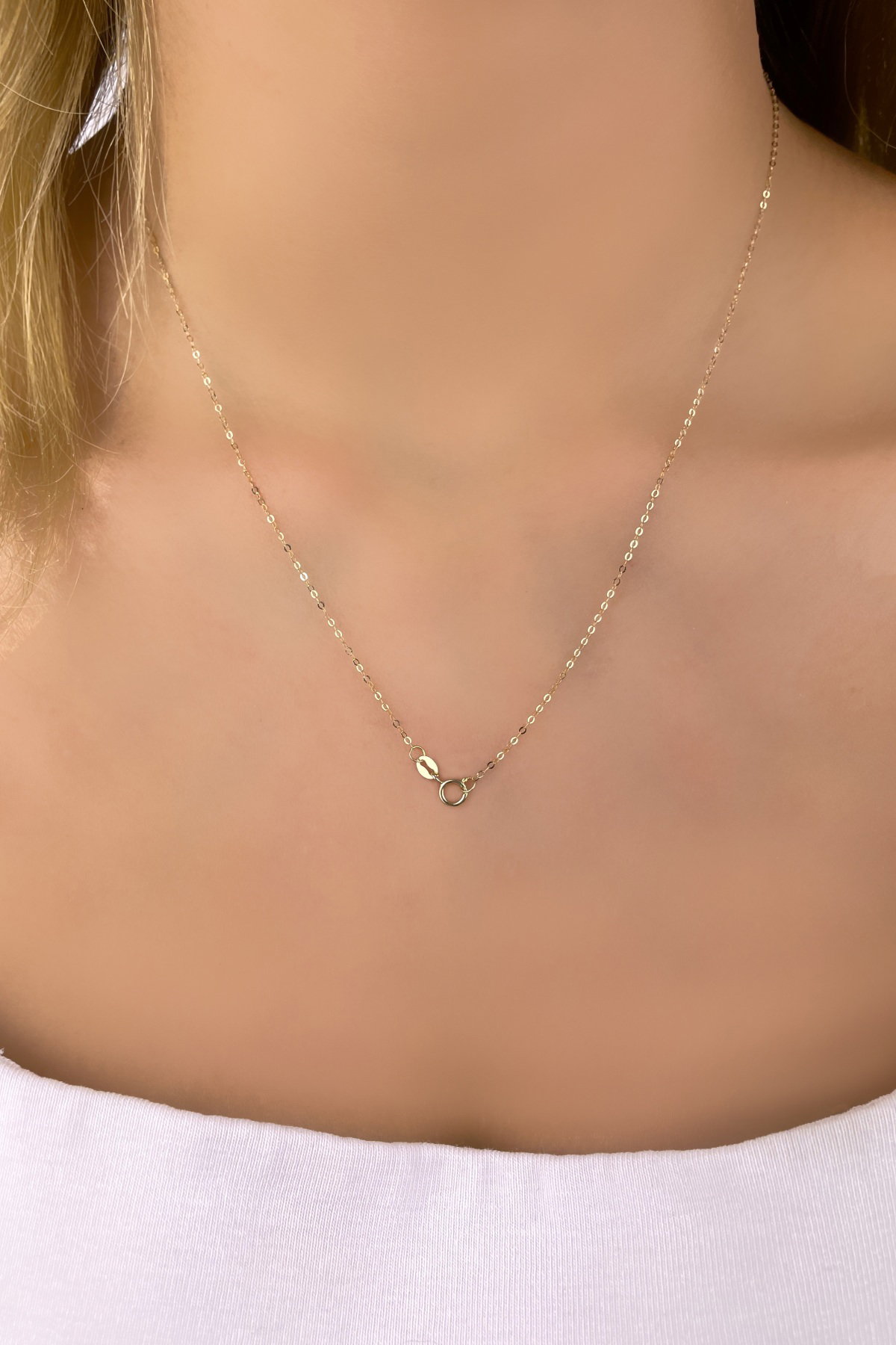 Halka Zincirli Kuzey Yıldızı Altın Kolye 14KLY8542 - 3