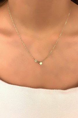 Halka Zincirli Toplu Altın Kolye 14KLY1878 - 3