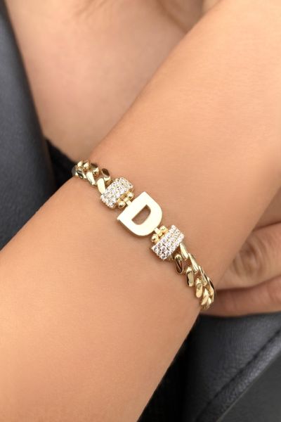 Harfli Altın Bileklik 14KNY2630 - Altınaşkı