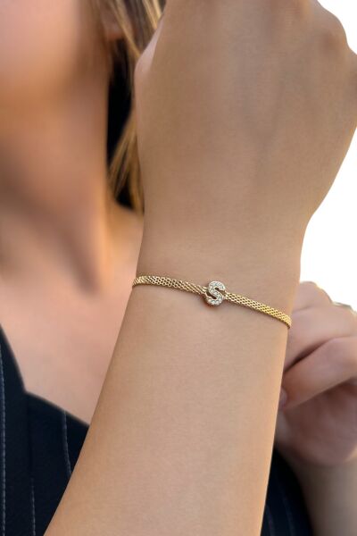 Harfli Altın Bileklik 14KNY4829 - Altınaşkı