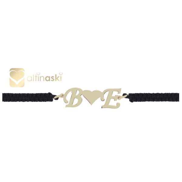 Harfli Kalpli İpli Altın Bileklik FYA206 - Altınaşkı