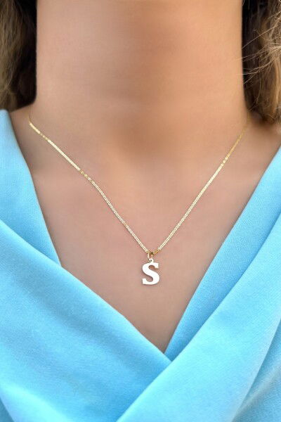 Harfli Parlak Altın Kolye 14KLY3067 - Altınaşkı