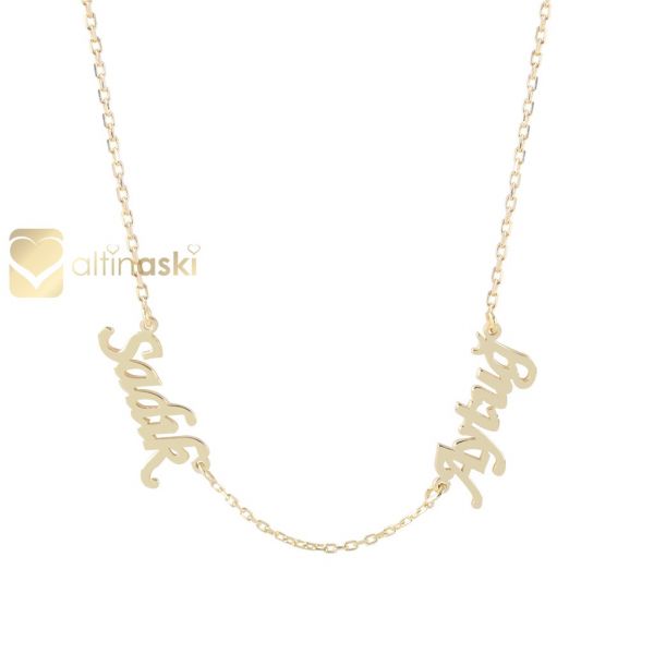 İki İsimli Altın Kolye FYA117 - Altınaşkı