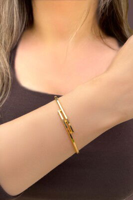 İkili Ajda Altın Bilezik 8KLPC1174 - 1